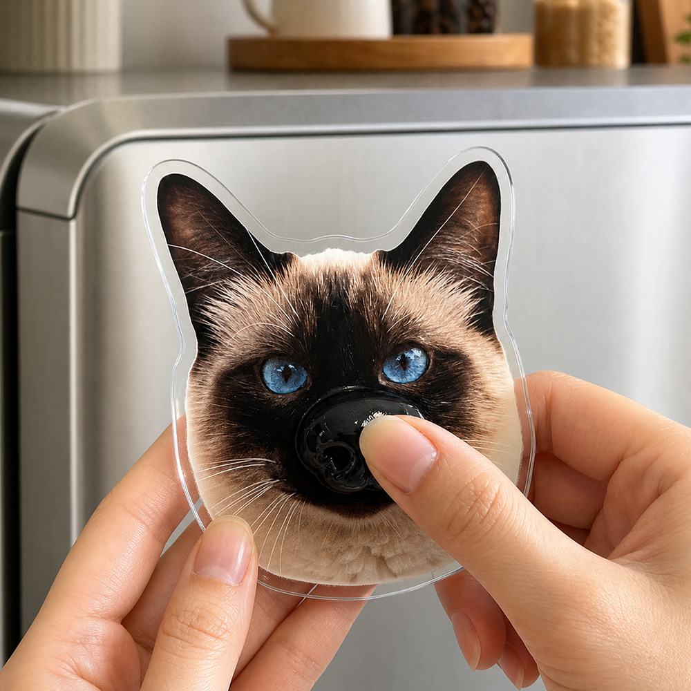 Custom Photo Funny Dog Cat Pet Nose - Custom Squishy Acrylic Fridge Magnet