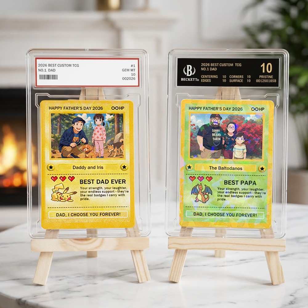 Custom Anime Photo "Best Dad Ever" Trading Card