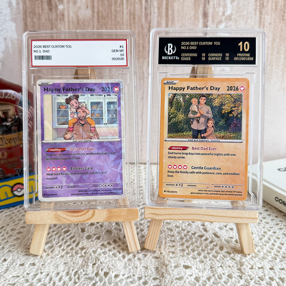 Custom Photo Anime "Best Dad Ever" Trading Card Pokecard