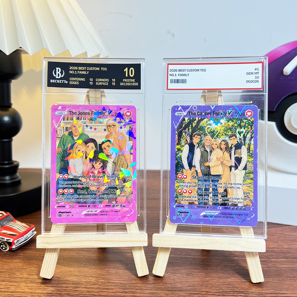 Custom 250th Anniversary V Pokecard Family Photo Anime Card