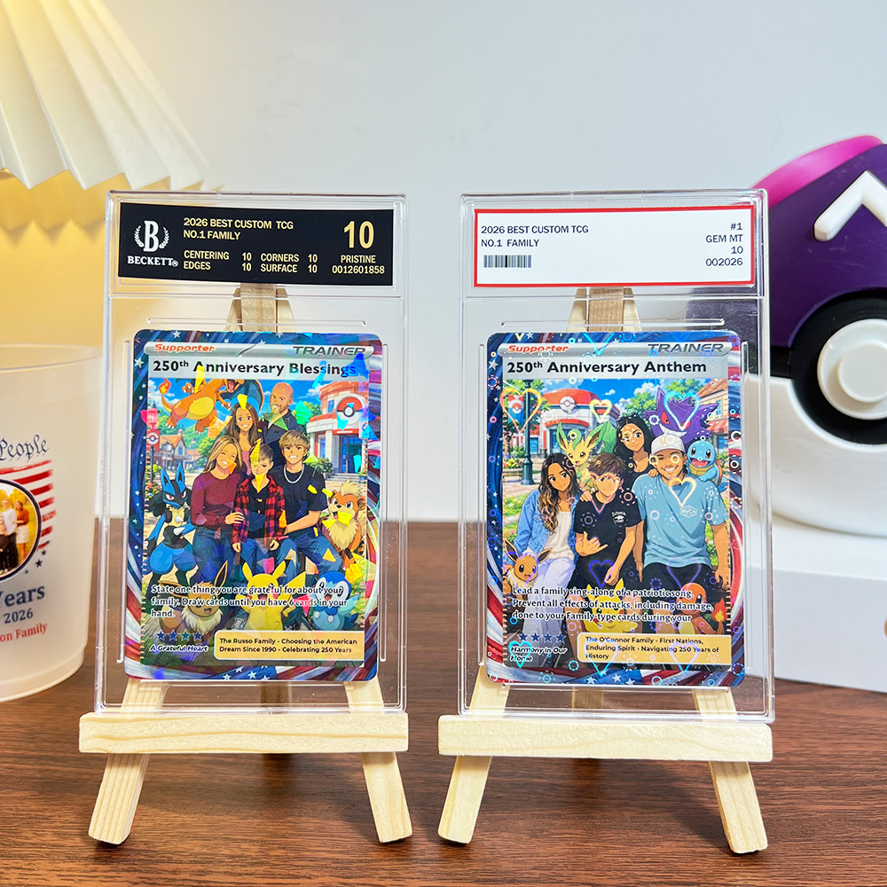 Custom 250th Anniversary Supporter Trainer Family Photo Anime Card Pokecard  