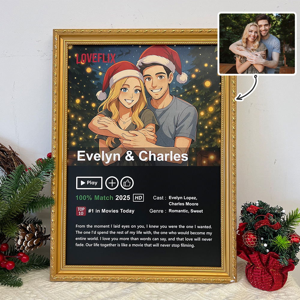 Custom Anime LOVEFLIX Movie Photo Frame with Your Love Story