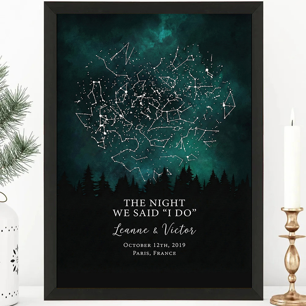 Custom The Sky on Our Wedding Night Print Frame Gift ✨