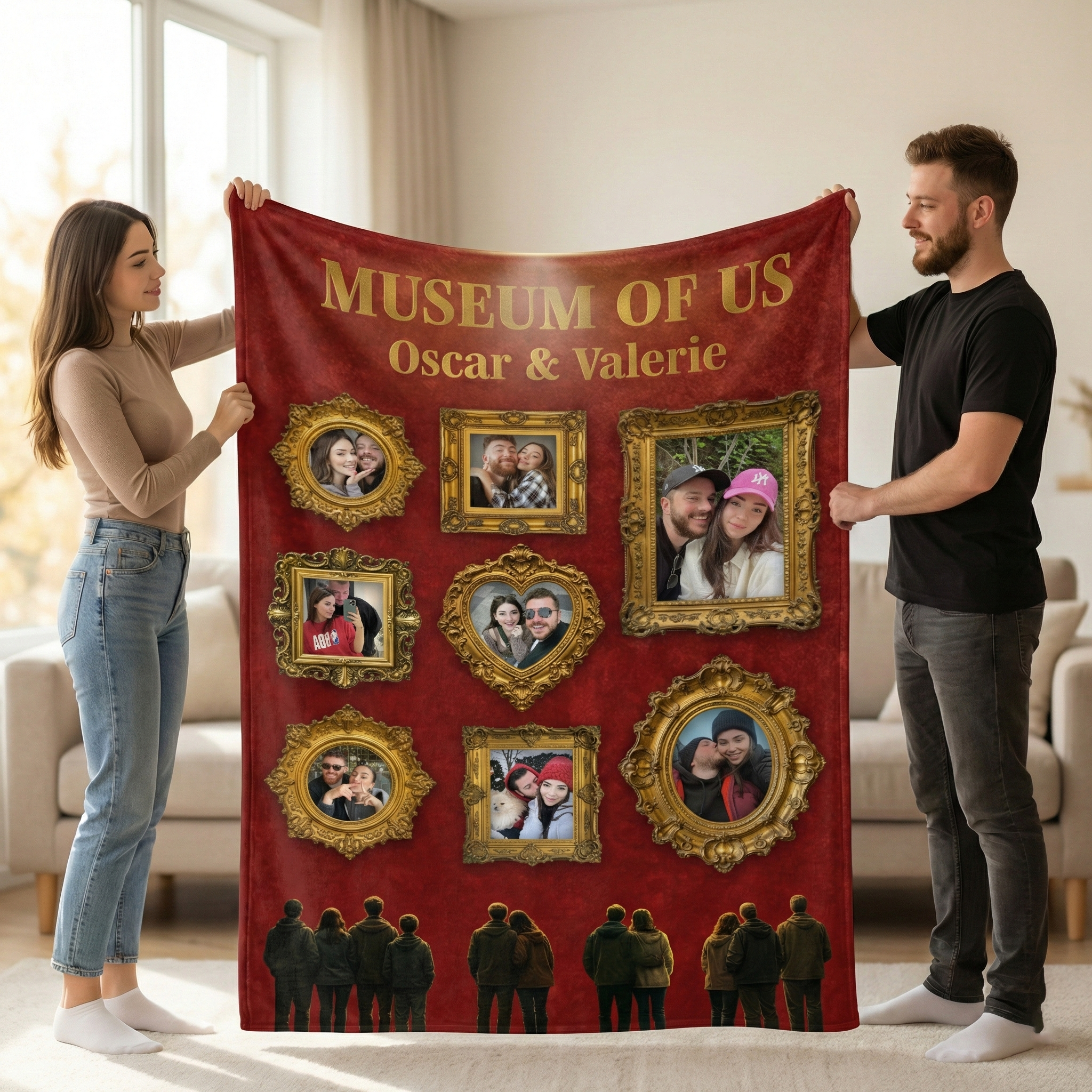 Custom Museum of Us Photo Blanket Gift For Couples