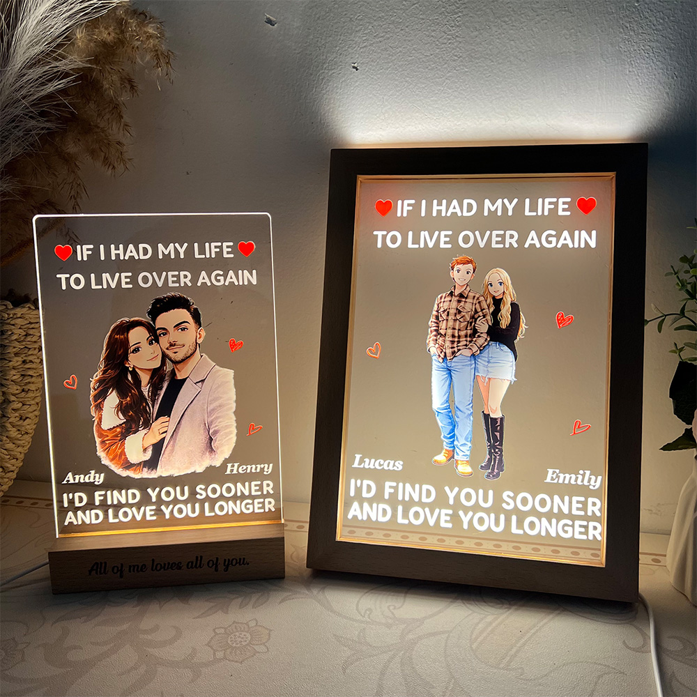 50%OFF❤️If I Had My Life To Live Over Again Custom Couple Anime Art Acrylic LED Light