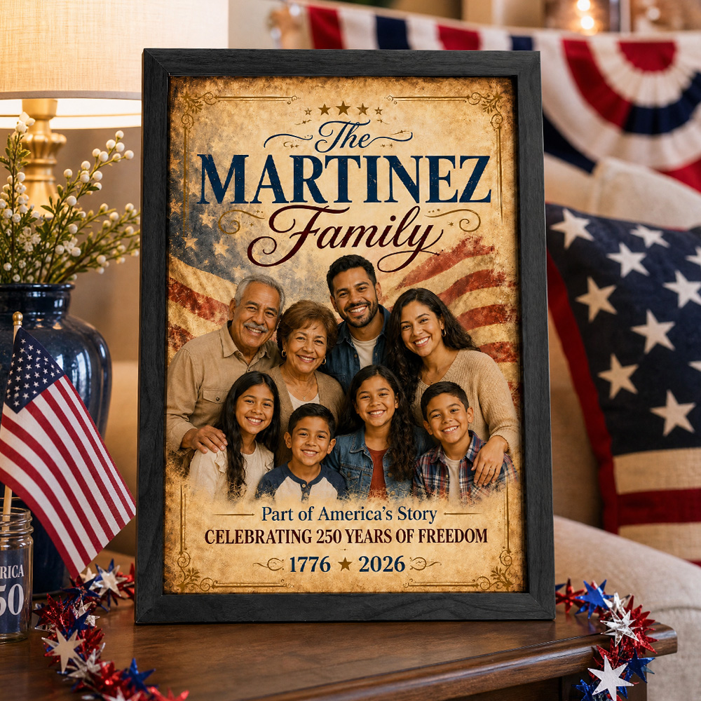 Custom 250th Years Family Photo Frame, Part of America's Story