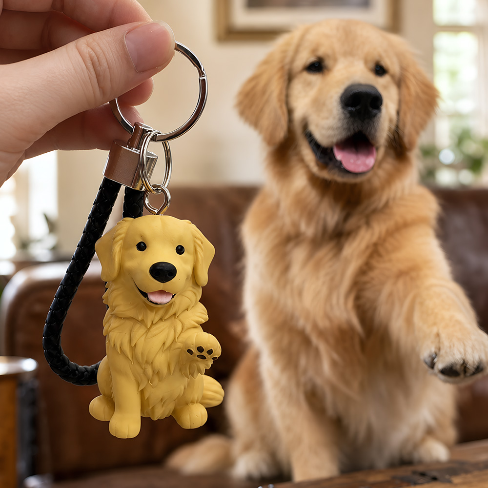 Personalized Creative Pet Photo to 3D Mini Doll Figure Resin Keychain Bag Tag