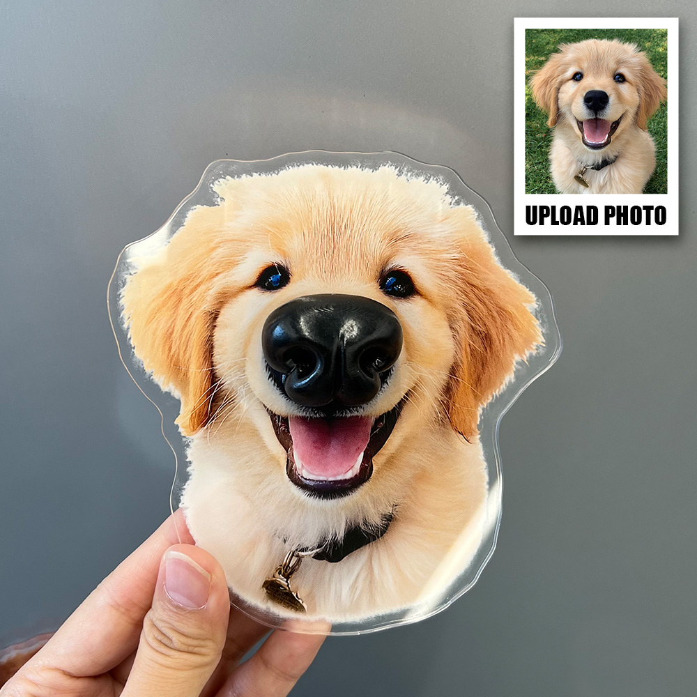 Custom Photo Funny Dog Cat Pet Nose - Custom Squishy Acrylic Fridge Magnet
