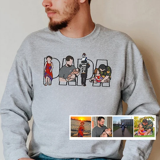 50% OFF 🪐 Custom Family Embroidered Sweatshirt – A Unique and Heartwarming Gift for Papa