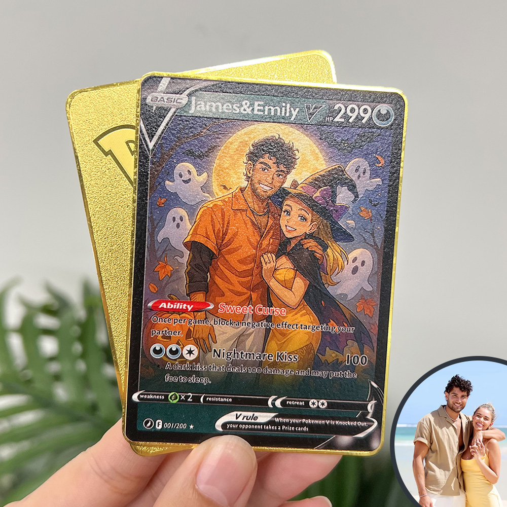Custom Halloween Anime Pokecard TCG Card For Couples🎃