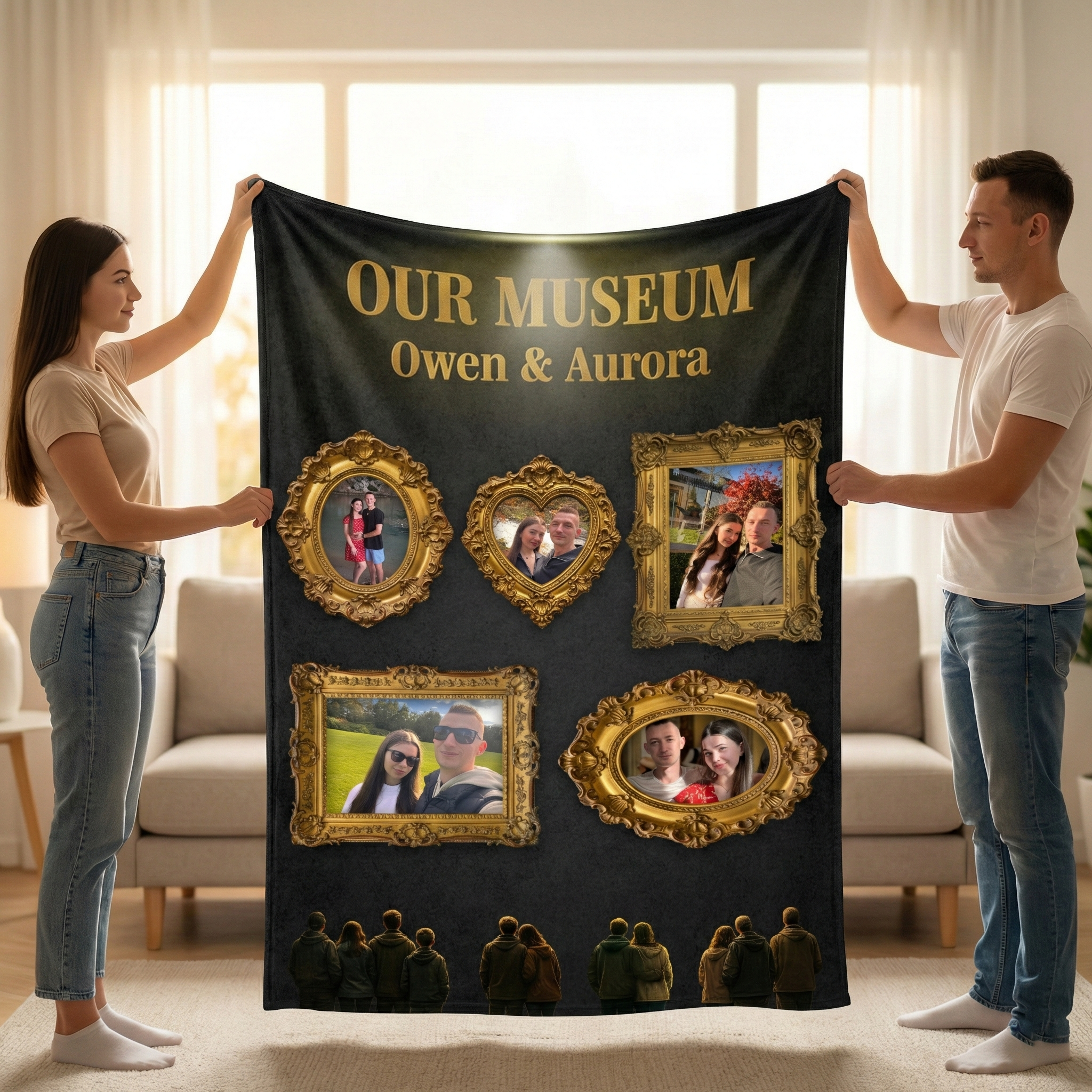 Custom Museum of Us Photo Blanket Gift For Couples