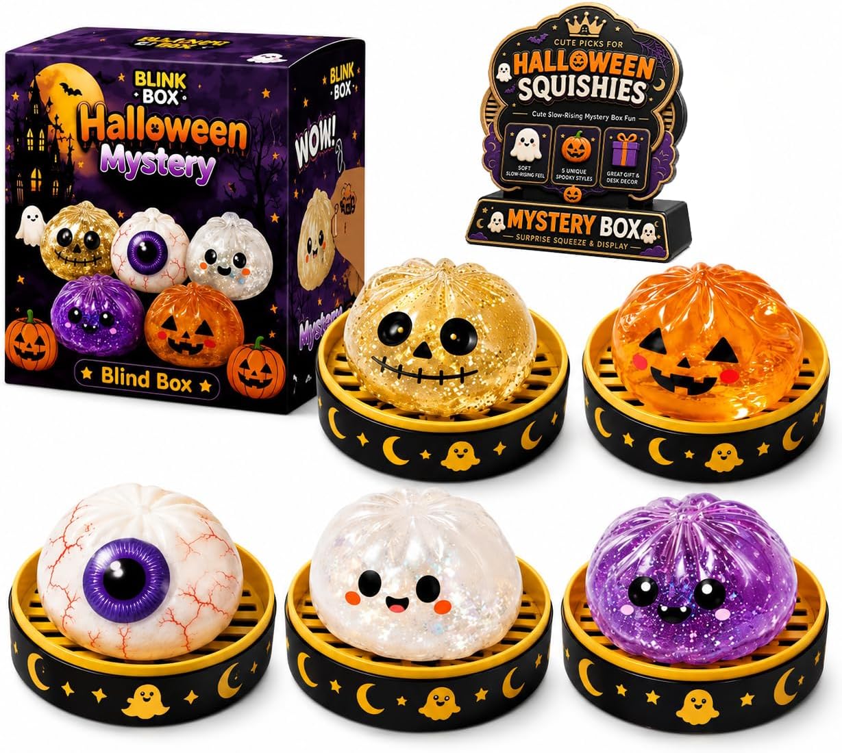 Halloween Dumpling Squishy Mystery Box Set of 5