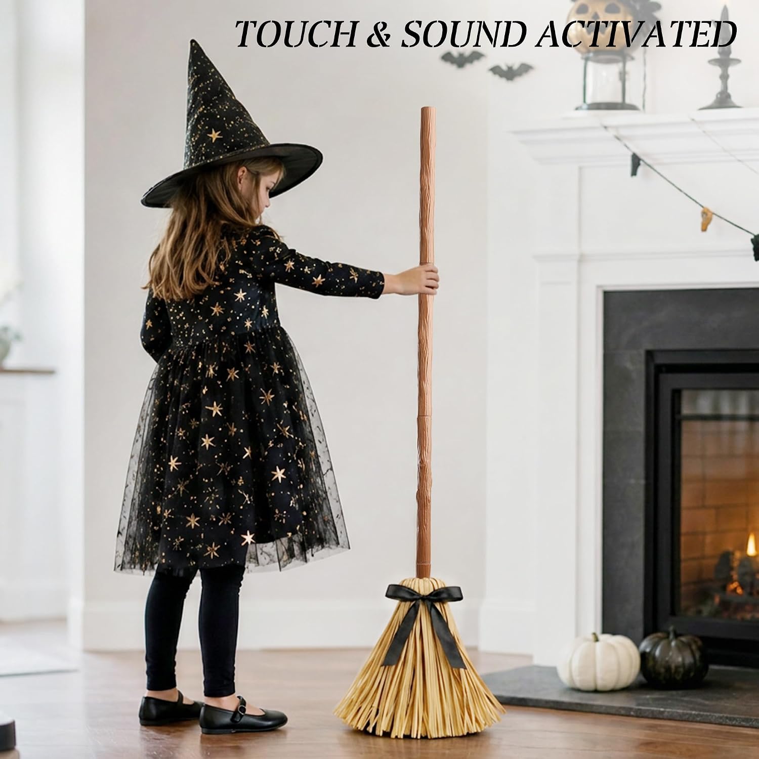 Halloween Decoration Indoor 49" Animated Moving Witch Broom