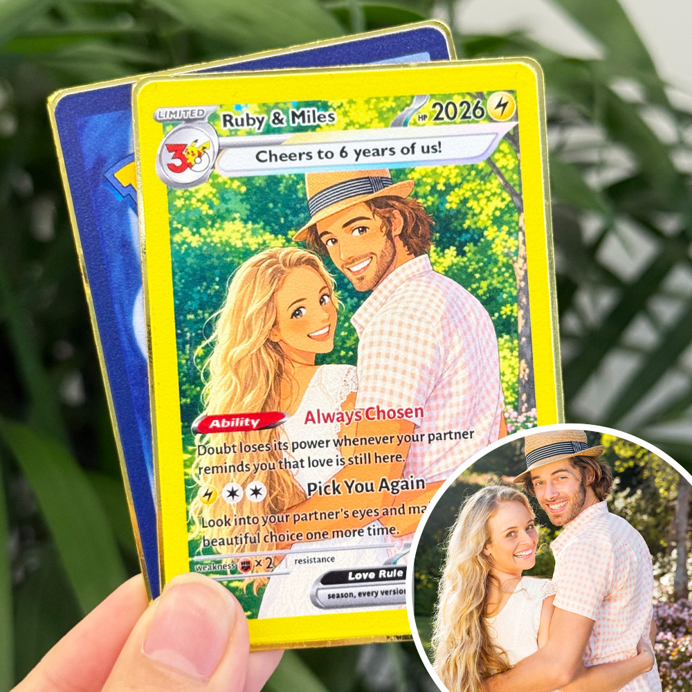 Custom 30 Years Anime Couple Photo Limited Edition Basic Card Pokecard
