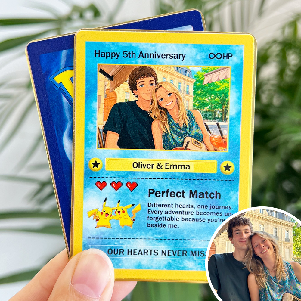 50%OFF❤️Custom Anime Couple Photo & Sprite Base Set Card Pokecard Gift