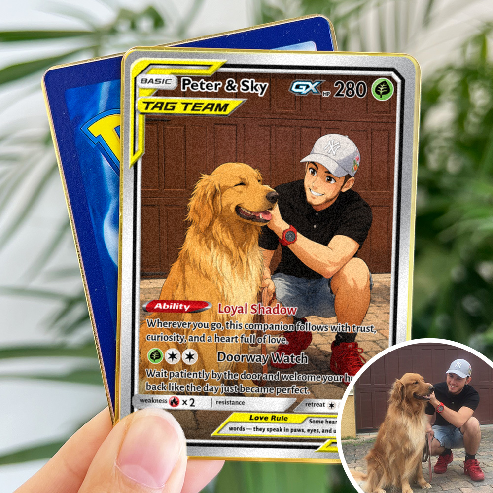 50% OFF🐶Custom Pet Photo Anime Art GX TAG TEAM Card Pokecard