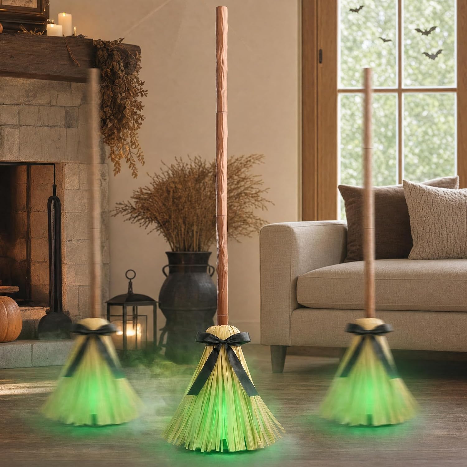 Halloween Decoration Indoor 49" Animated Moving Witch Broom