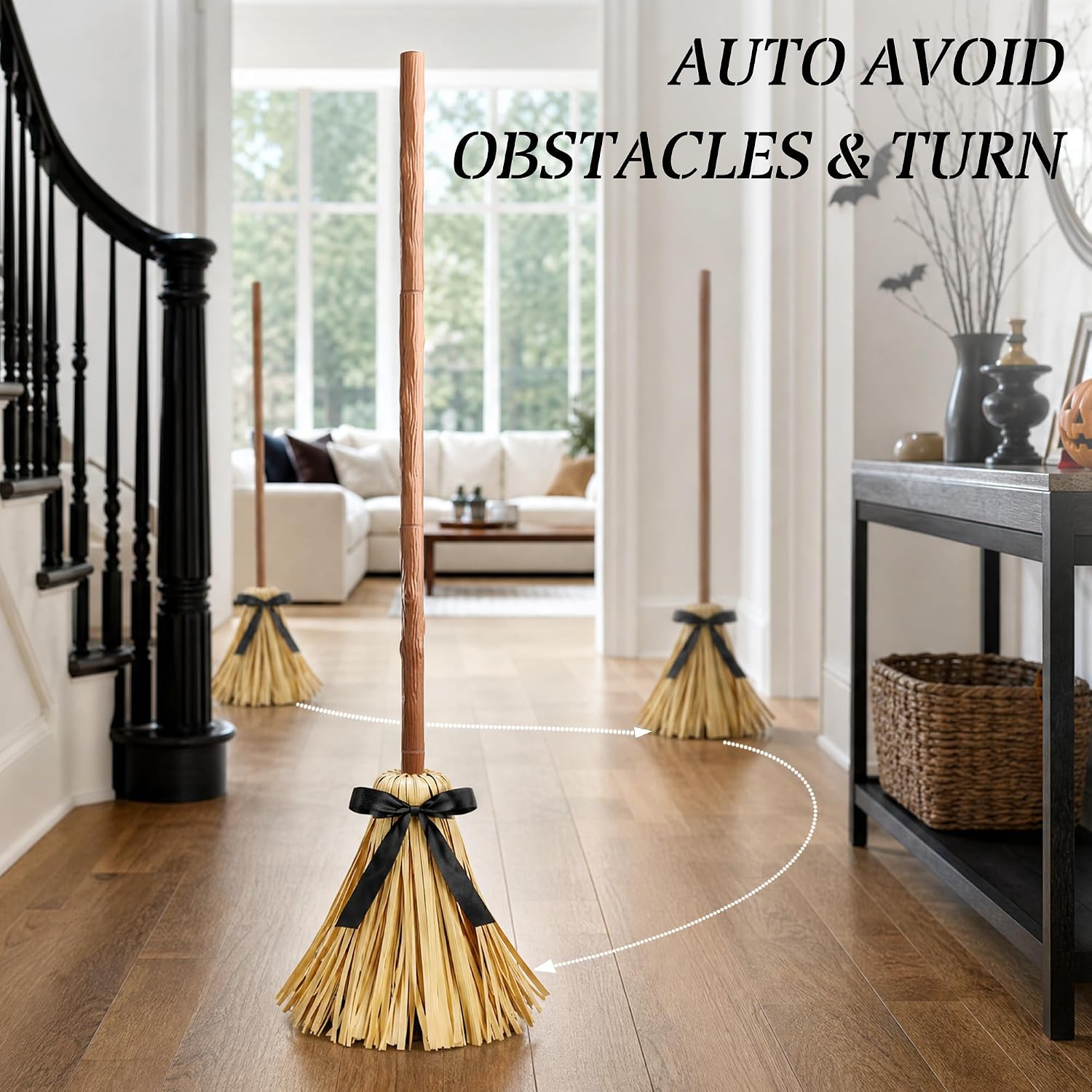 Halloween Decoration Indoor 49" Animated Moving Witch Broom