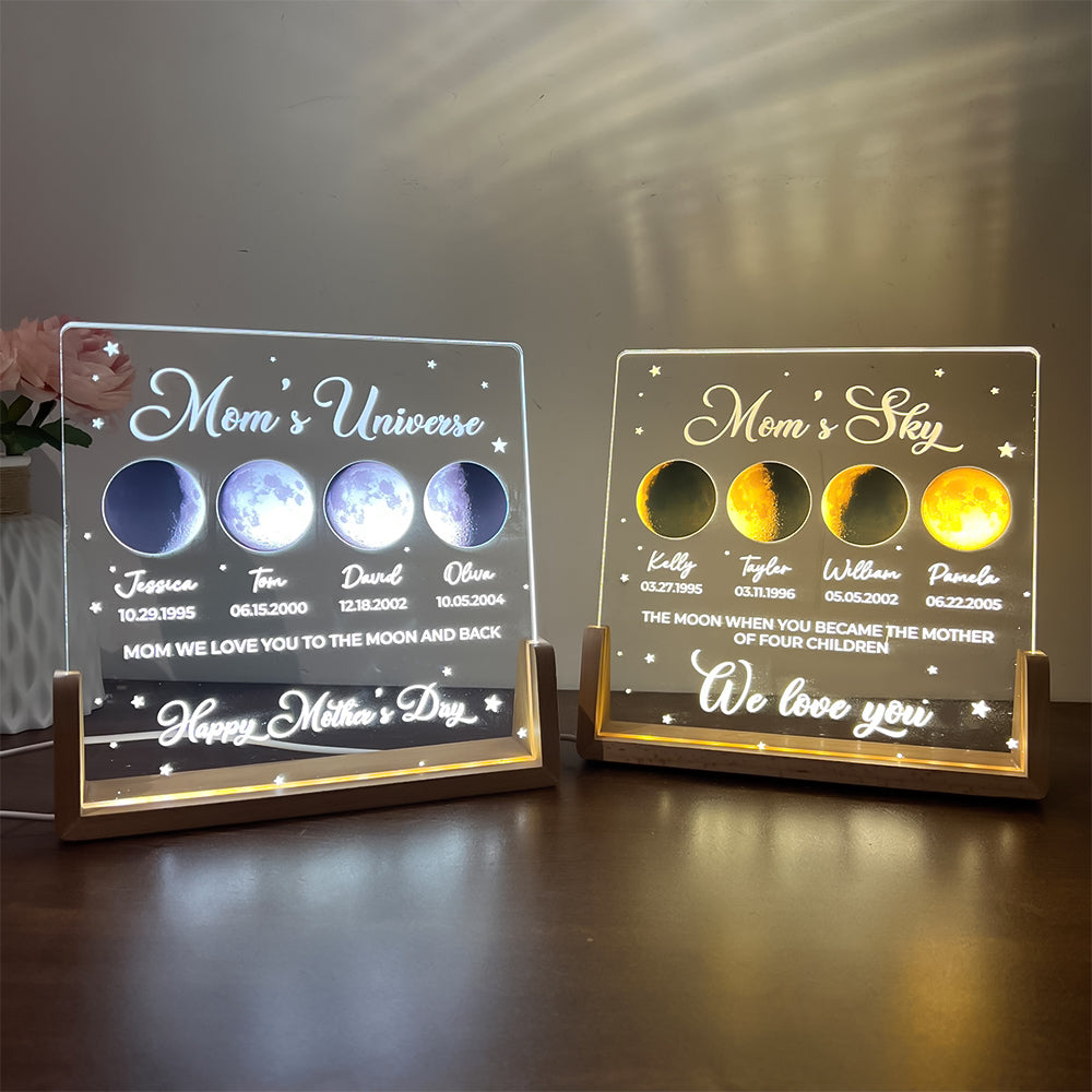 50% off⭐️Mom's Sky Custom Real Moon Phase Led Light Frame