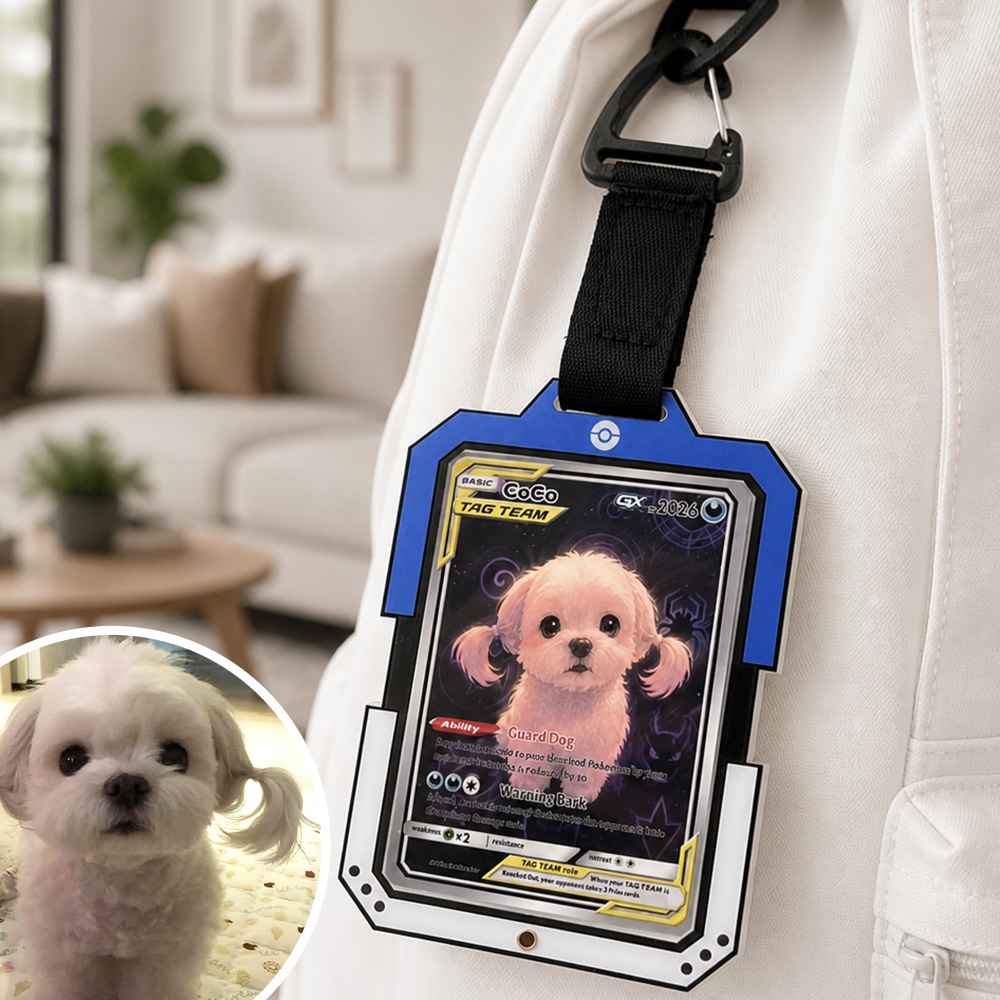 50% OFF🐶Personalized Pet Anime Art Trading Card Acrylic Pendant