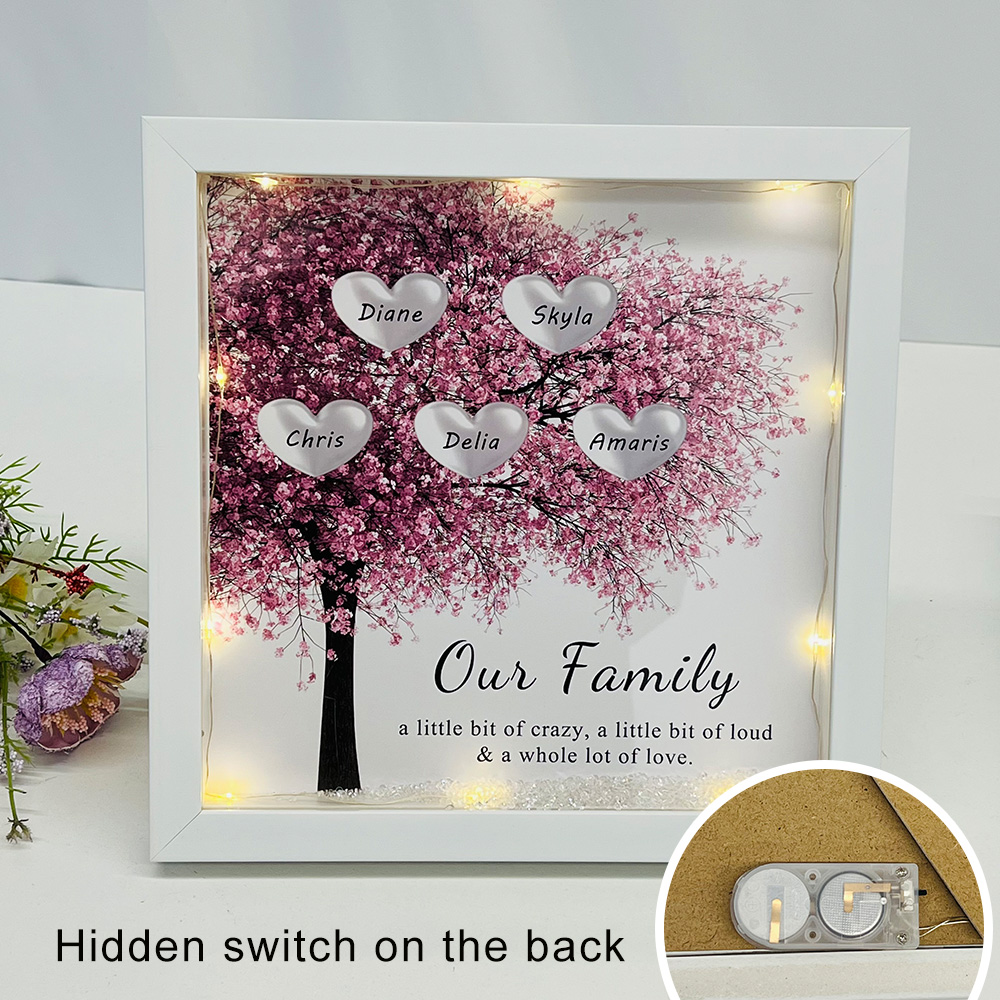 50% OFF✨Custom Family Tree Heart Light Frame Gift With Stars