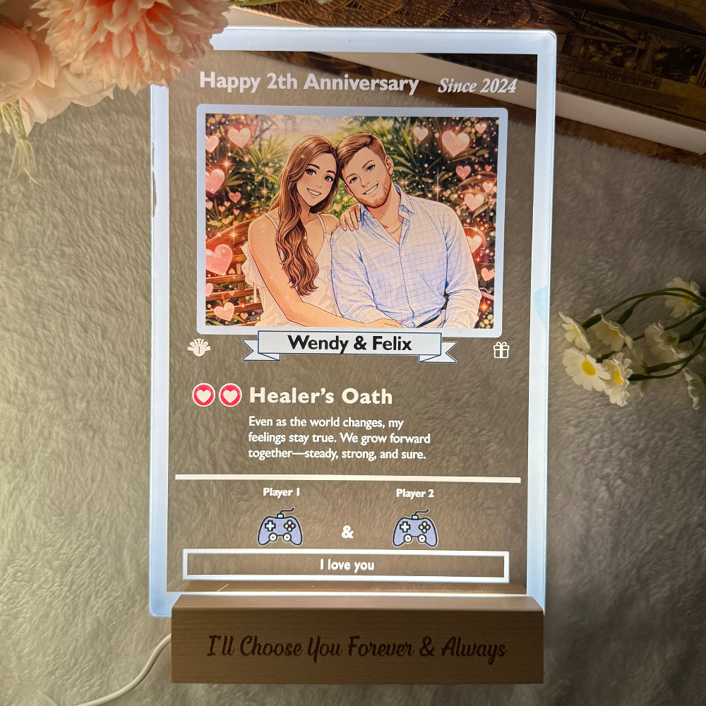 50%OFF❤️Custom Couple Anime Art Acrylic LED Light