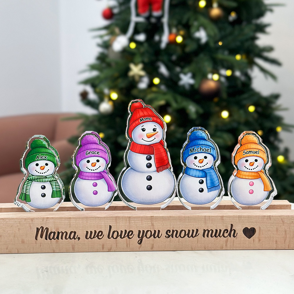 50%OFF✨Custom Mom's Single Snowman&Name 3D 15mm Thick Crystal Acrylic Light☃️