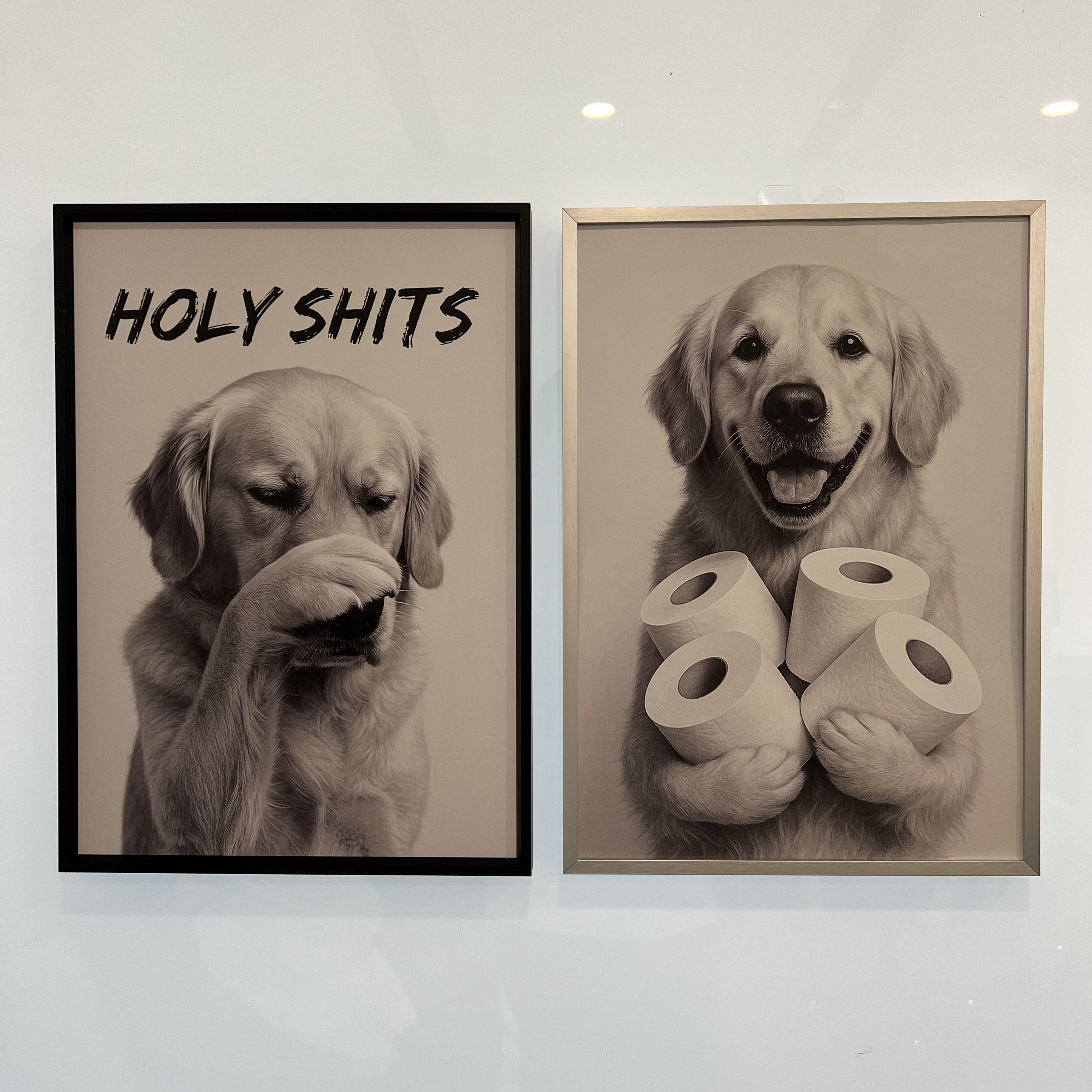 50%OFF⭐️Custom Pet Portraits, Dog In Toilet, Pet in Bathtub Frame Gift, Bathroom Art