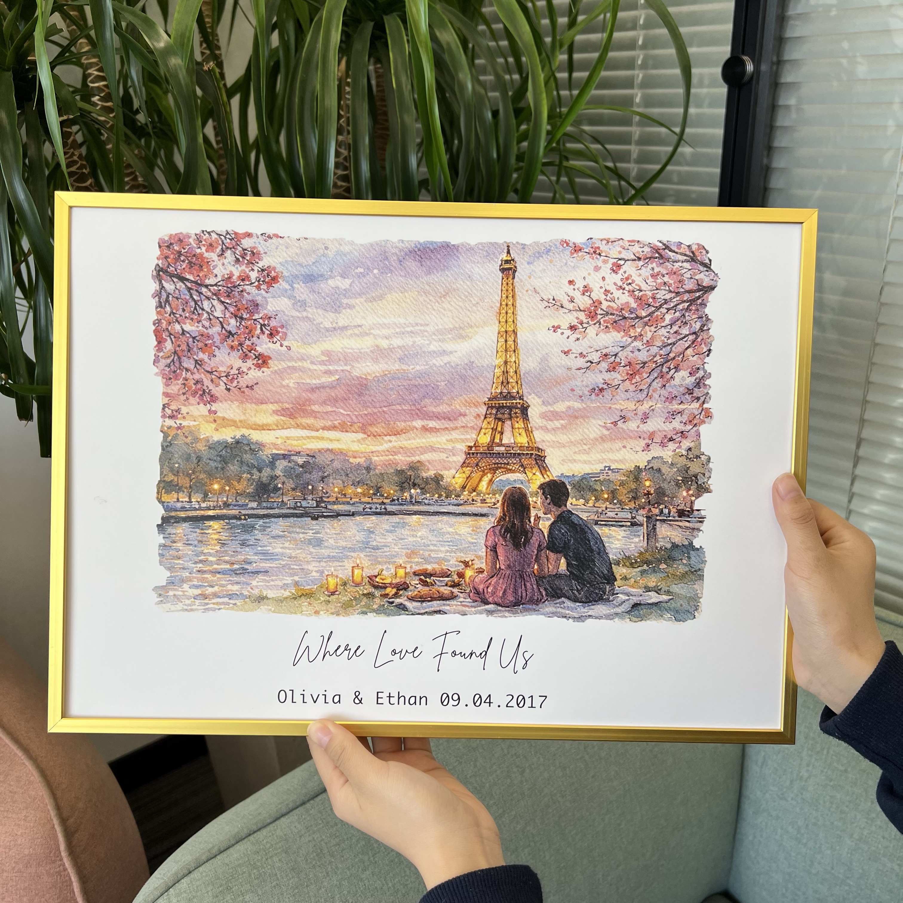 Where Our Story Began❤️ – Personalized Watercolor Photo Frame
