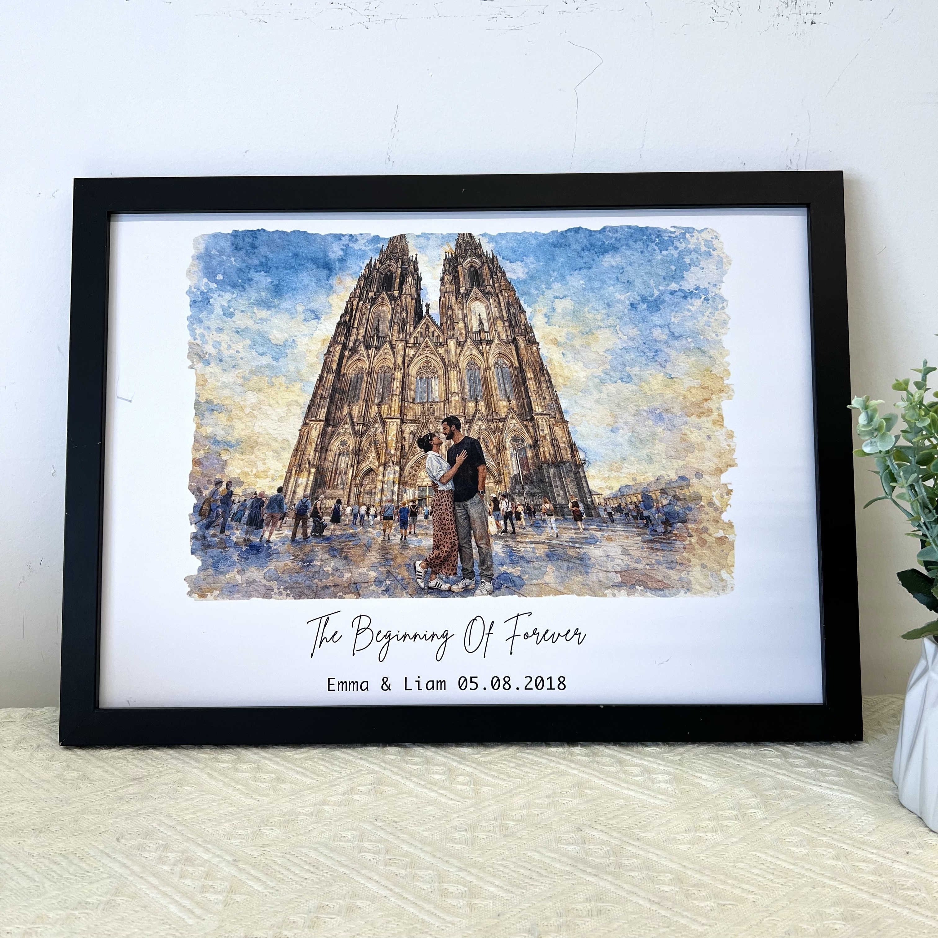 Family Crossword Art - Created In A Moment, Treasured Forever Personal