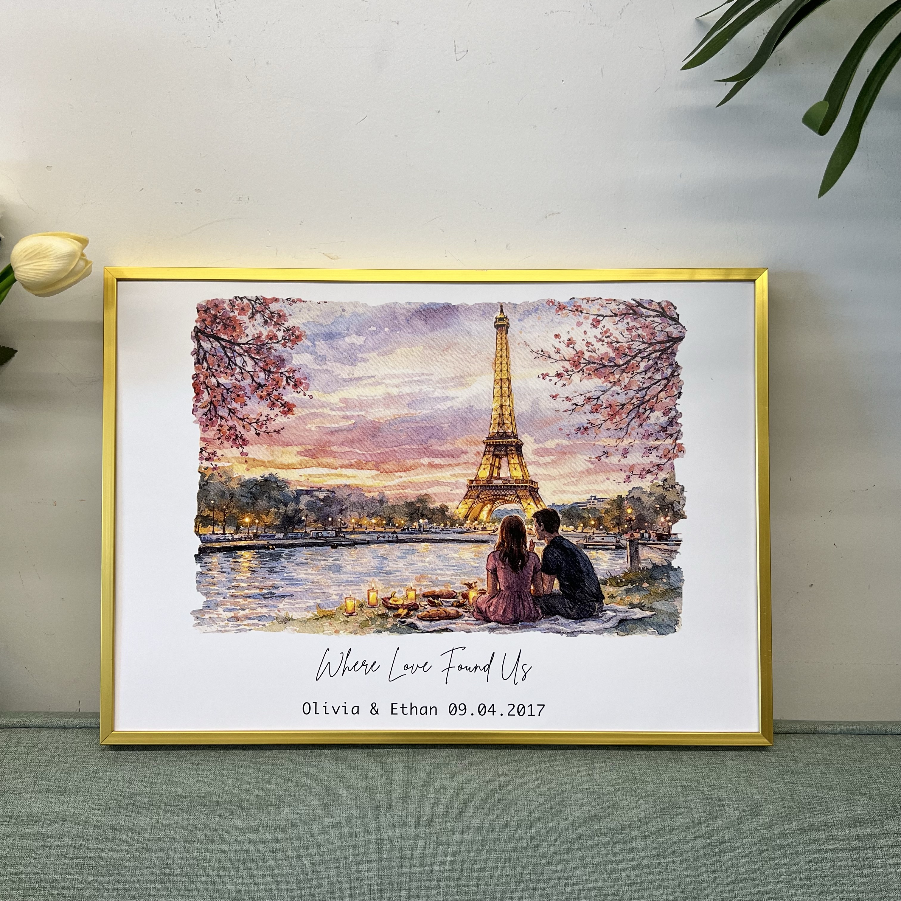 Where Our Story Began❤️ – Personalized Watercolor Photo Frame