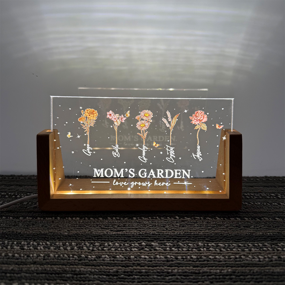 50%OFF⭐️Custom Birth Month Flower & Names LED Night Light For MOM