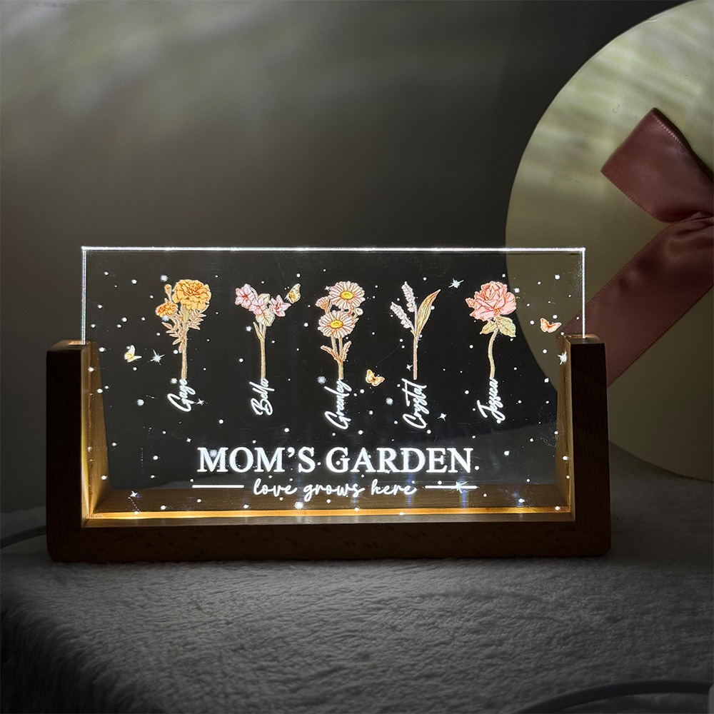 50%OFF⭐️Custom Birth Month Flower & Names LED Night Light For MOM