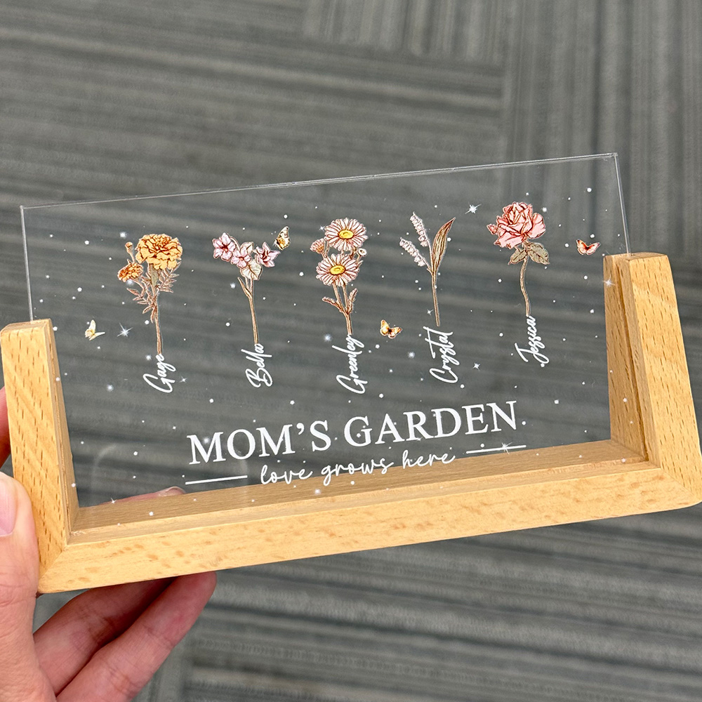 50%OFF⭐️Custom Birth Month Flower & Names LED Night Light For MOM