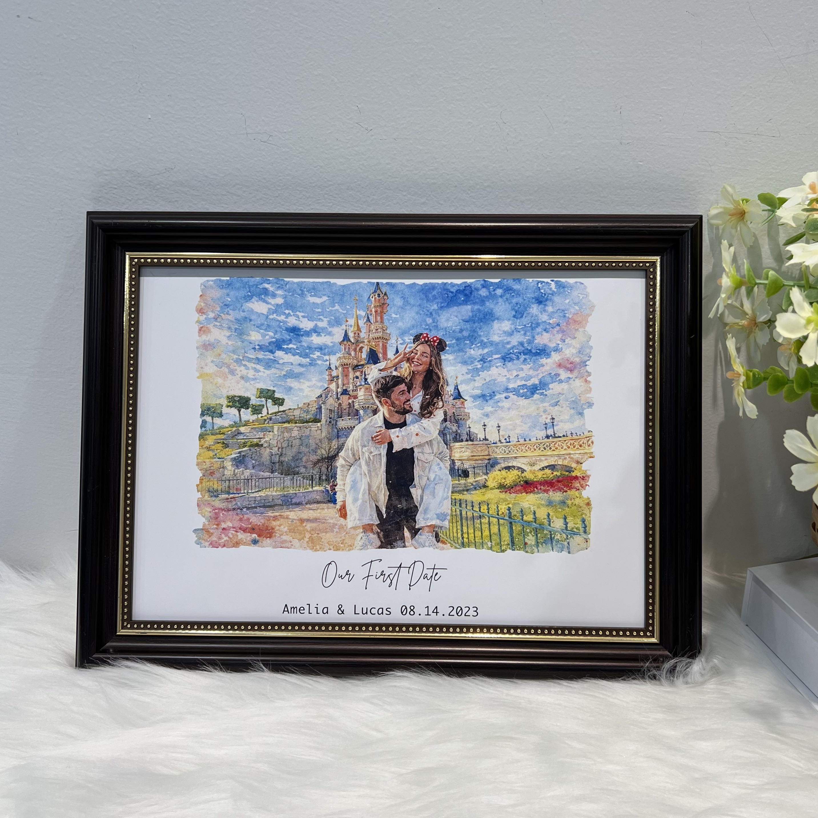 Where Our Story Began❤️ – Personalized Watercolor Photo Frame