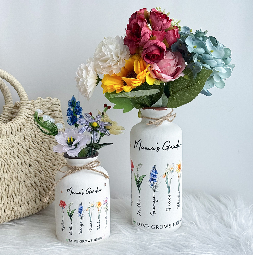 50%OFF⭐️Personalized Vase With Glass Birth Month Flowers