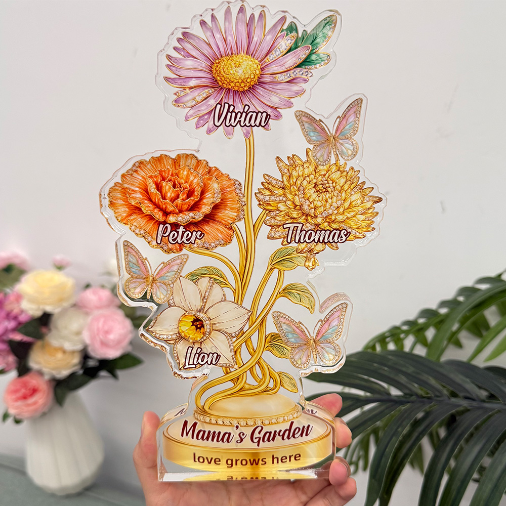 50%OFF⭐️Personalized Mom's Garden Birth Month Flower Acrylic Block Plaque