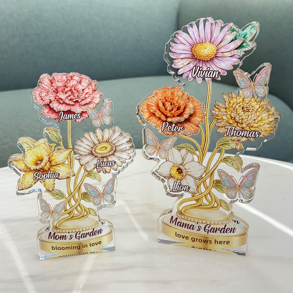 50%OFF⭐️Personalized Mom's Garden Birth Month Flower Acrylic Block Plaque