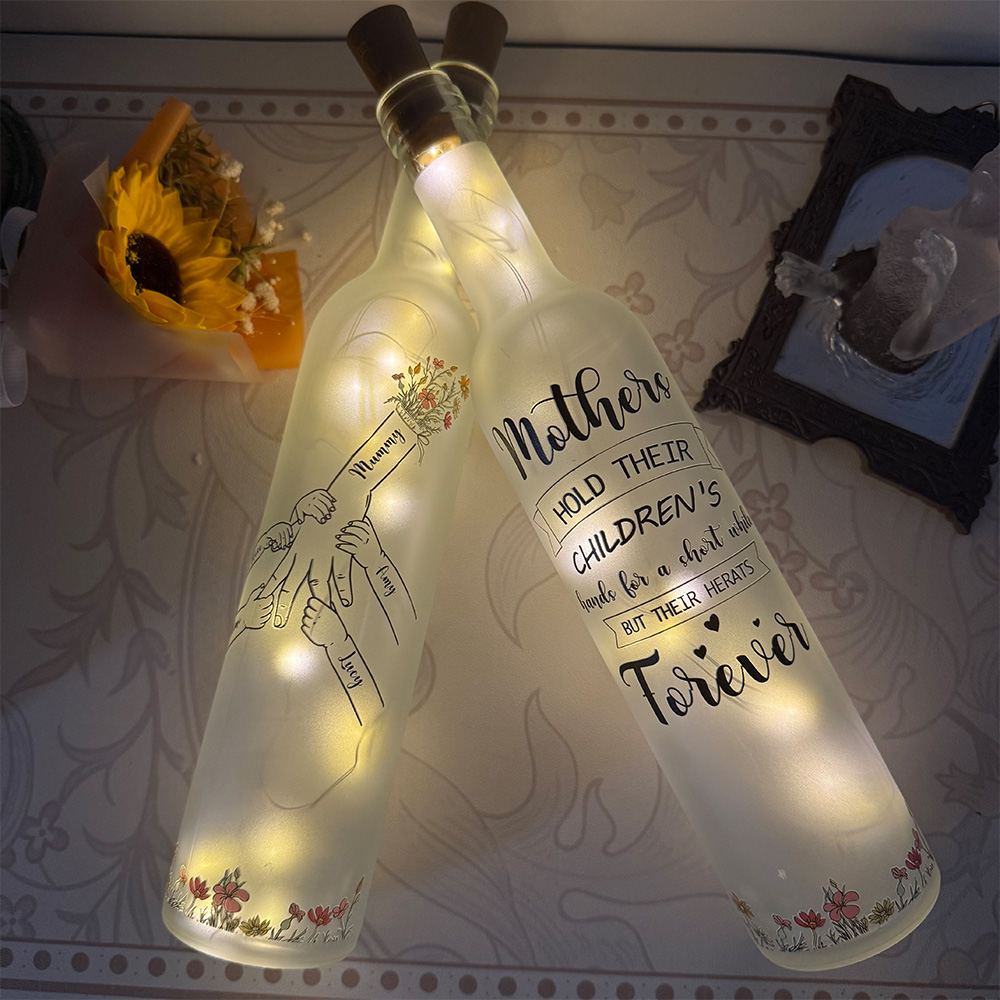 50%OFF⭐️Personalized Holding kid hands Mom Grandma Bottle Lamp
