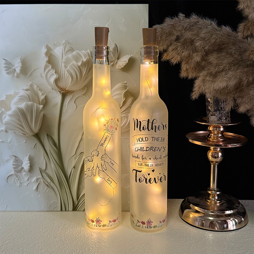 50%OFF⭐️Personalized Holding kid hands Mom Grandma Bottle Lamp