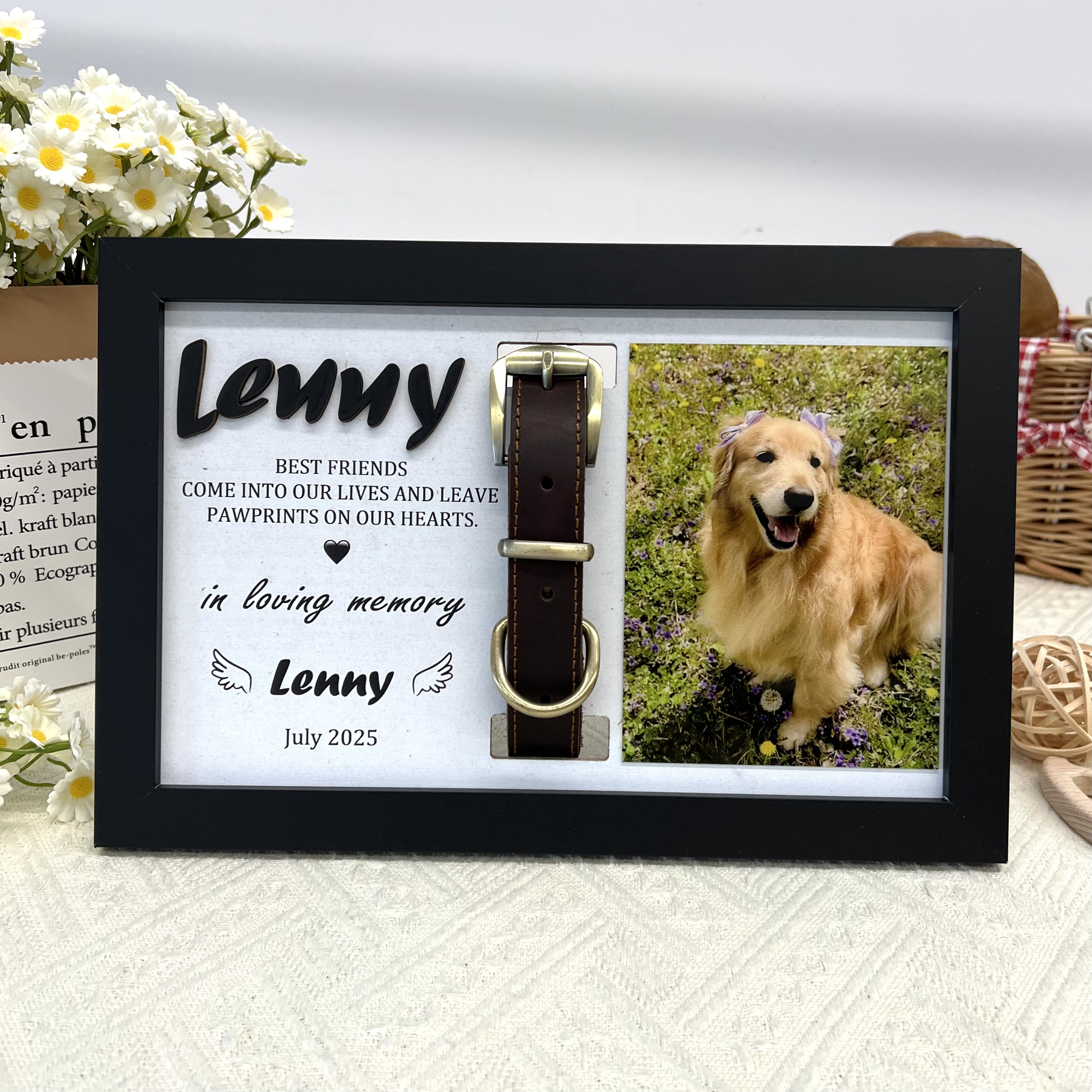 “If Love Alone Could Have Kept You Here" Memorial Pet Collar Frame