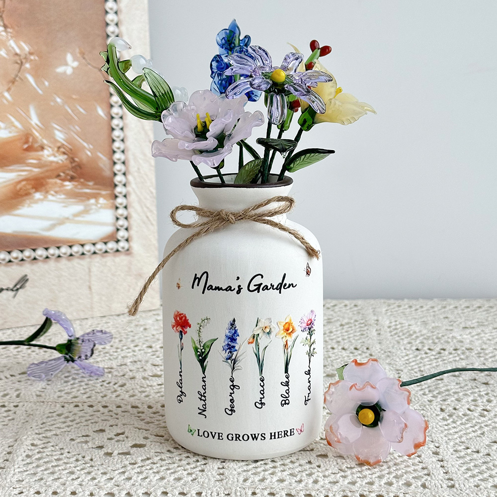 50%OFF⭐️Personalized Vase With Glass Birth Month Flowers