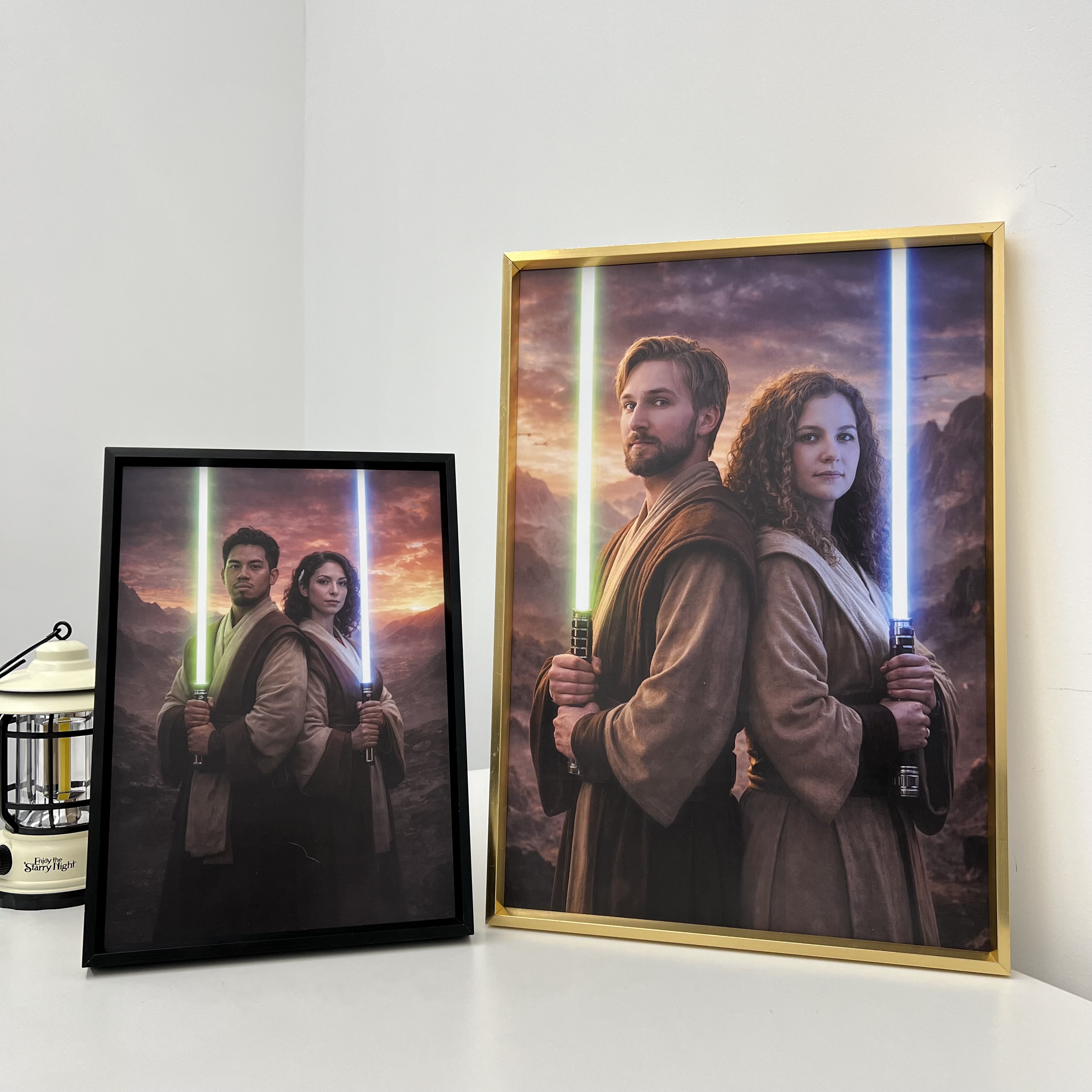 Custom Anime Couple Portrait, Galactic Couple Portrait Frame Gift🌍