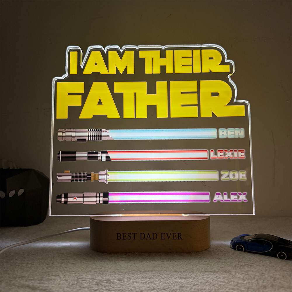 50%OFF ⭐️ Custom I Am Their Father LED Night Light, Personalized Gift for Dad