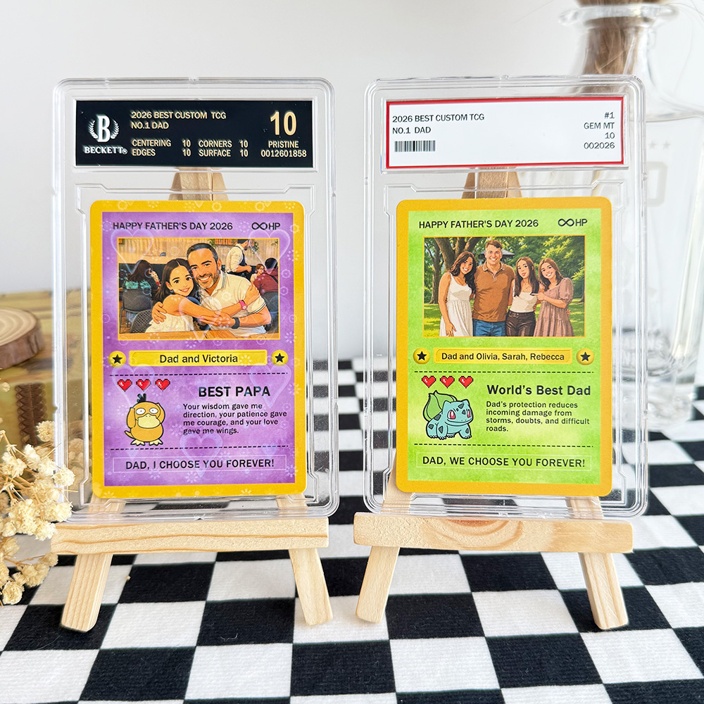 Custom Anime Photo "Best Dad Ever" Trading Card Pokecard