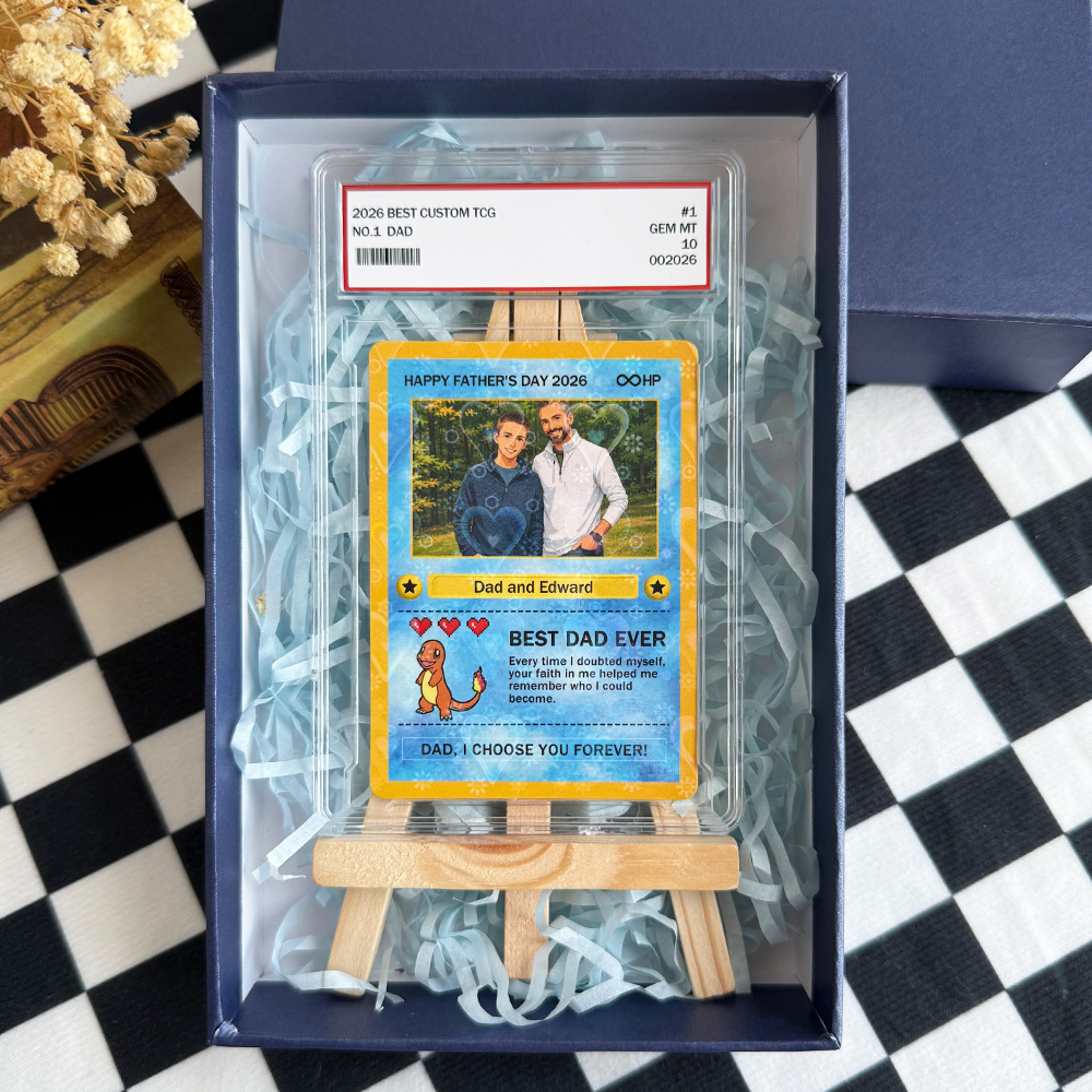 Custom Anime Photo "Best Dad Ever" Trading Card Pokecard