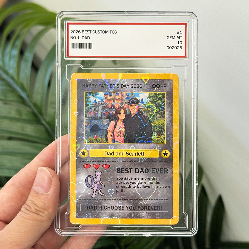 Custom Anime Photo "Best Dad Ever" Trading Card Pokecard