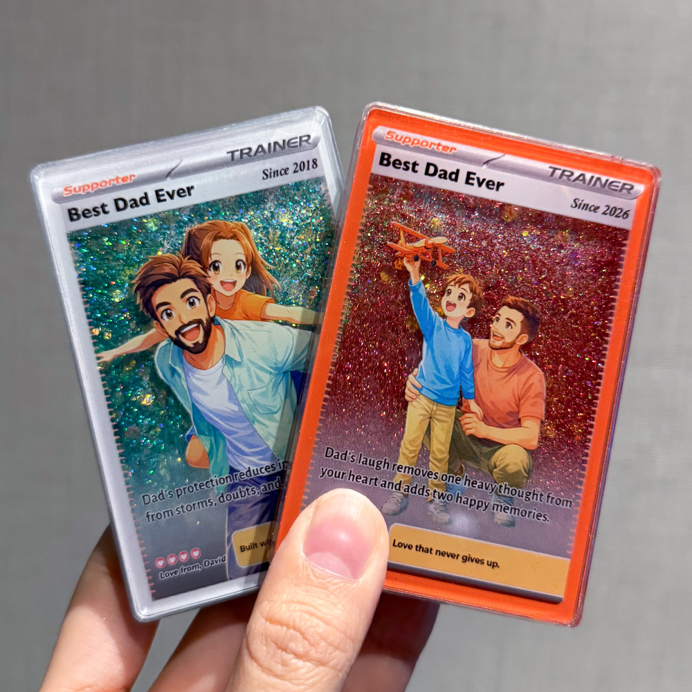 50%OFF🔥Best Dad Ever Flowing Glitter Trainer Card, Father's Day Gift 