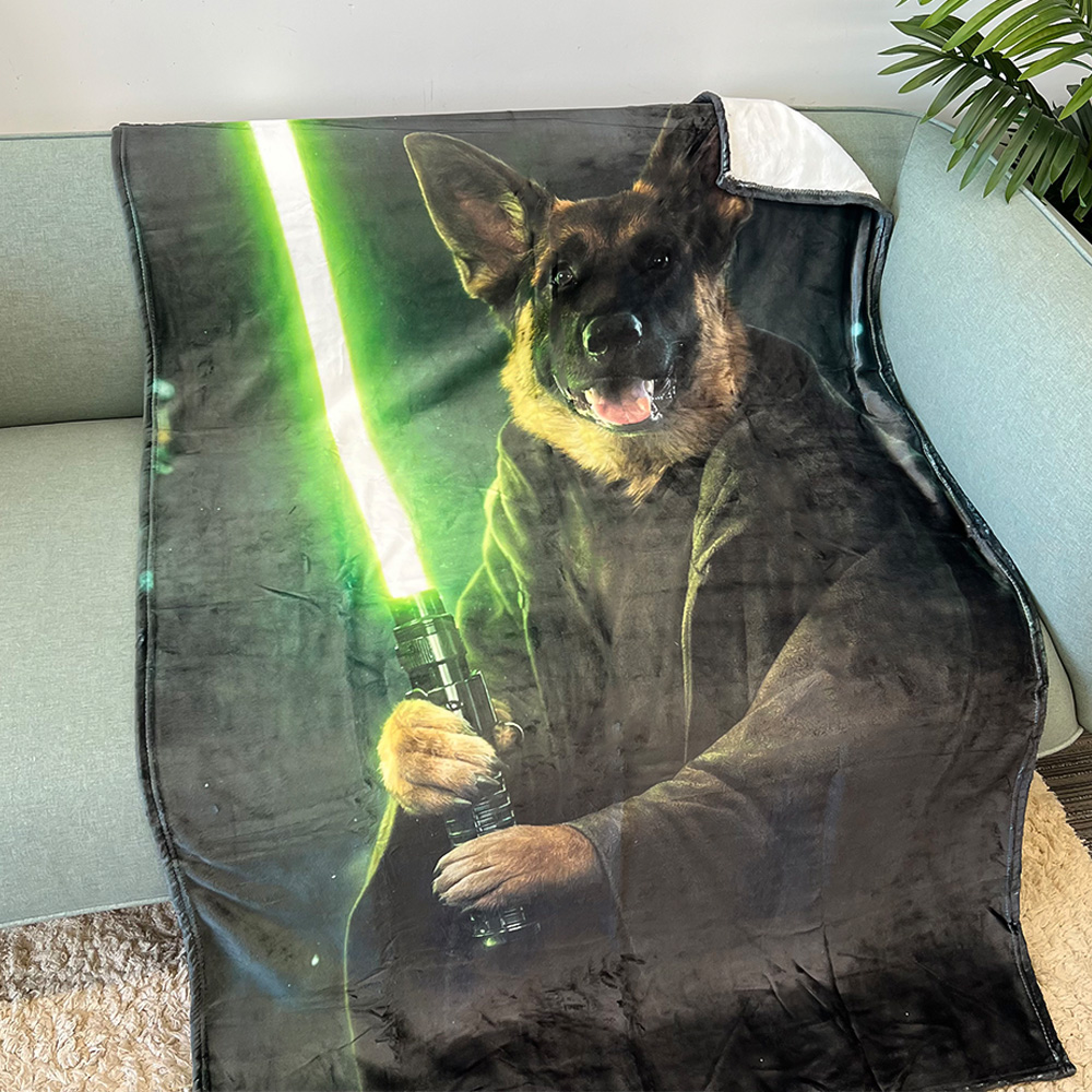 Custom Lightsaber Galactic Hero Pet Portrait Blanket🌍