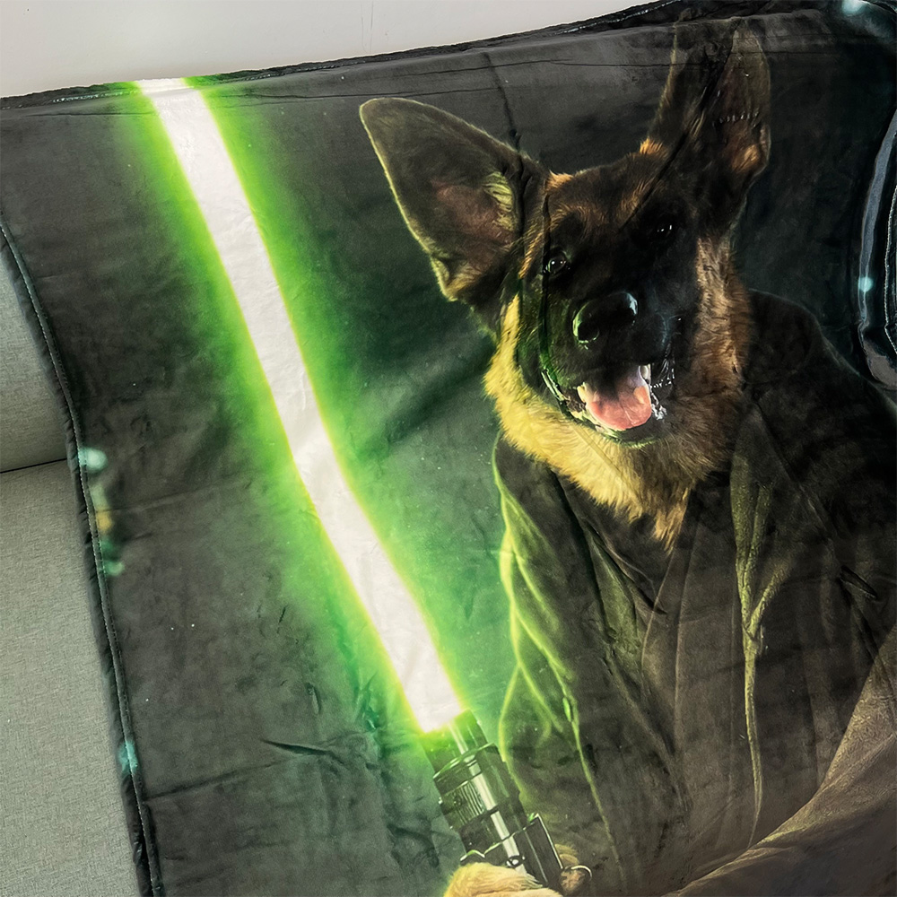 Custom Lightsaber Galactic Hero Pet Portrait Blanket🌍